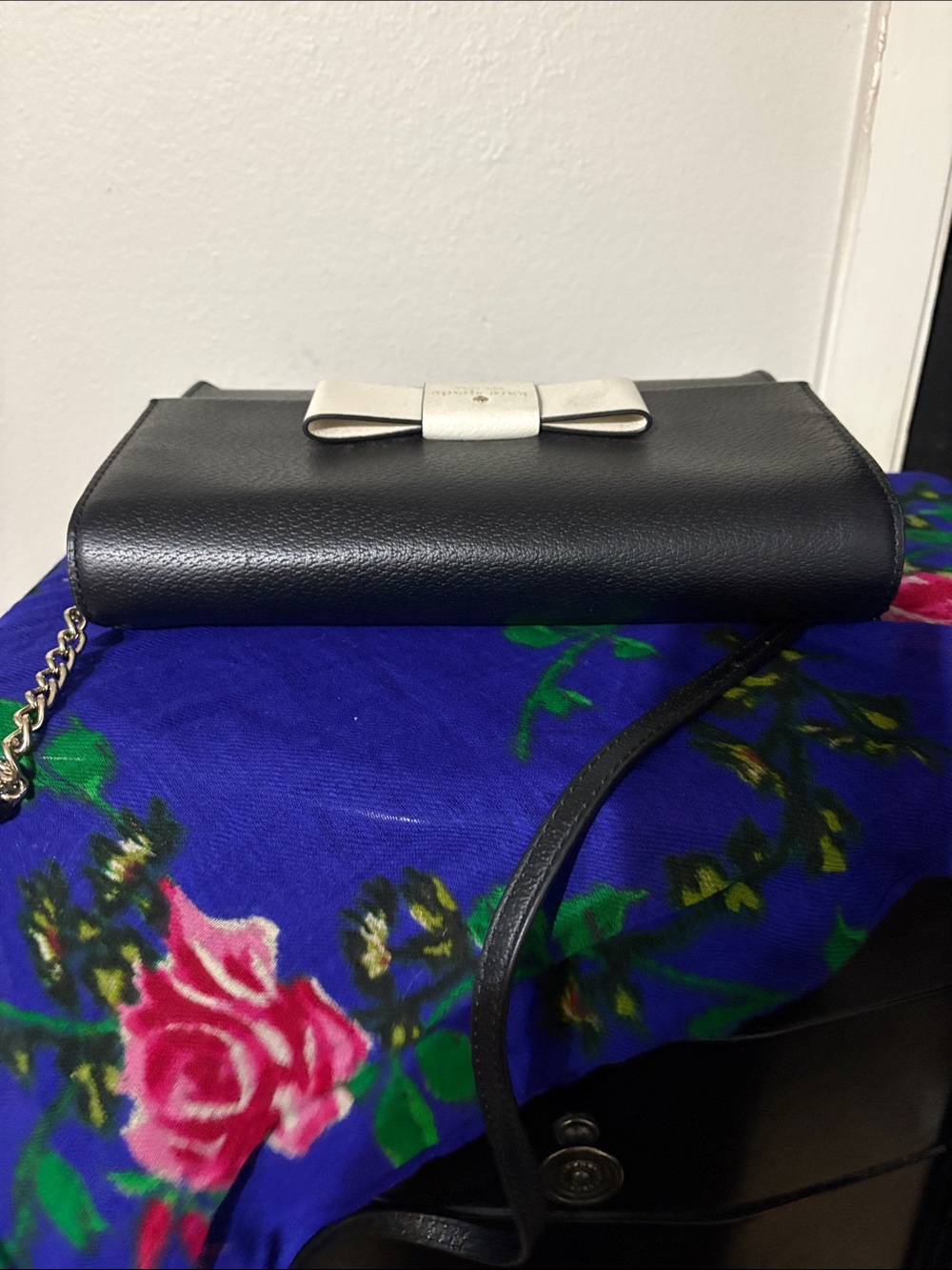 kate spade Black Crossbody with Ivory Bow Accent - Picture 5 of 7